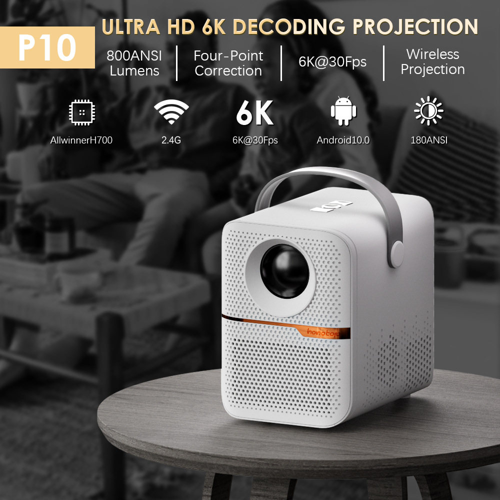 Smart Home X10 - Mini projecteur intelligent P10, 300 ANSI