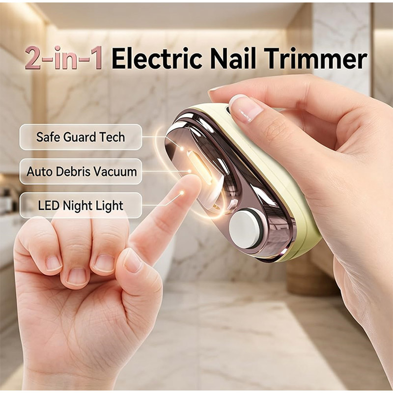 Smart Home Elements - Coupe-ongles et polisseuse électrique intelligents 2-en-1