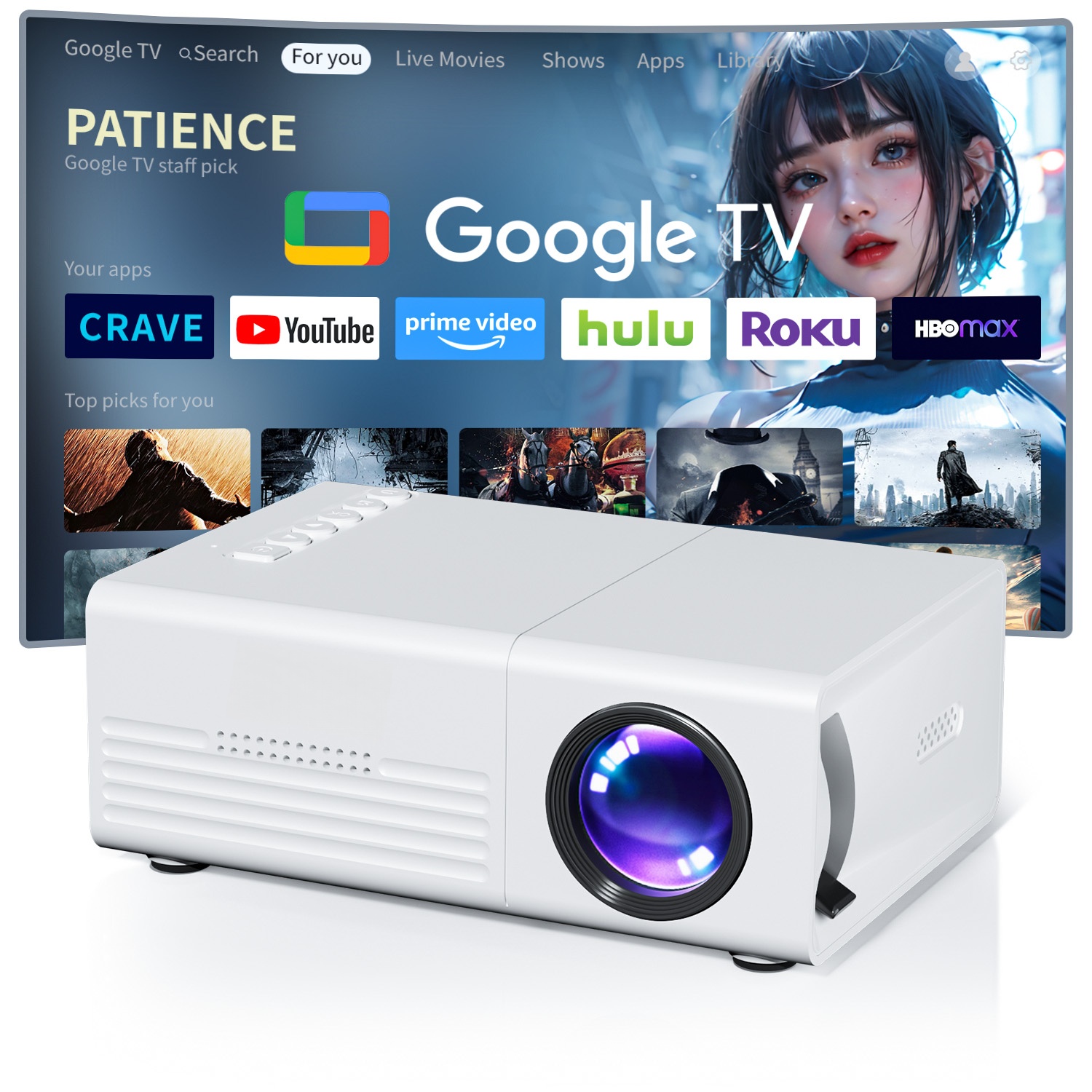 Smart Home X10 - Mini projecteur TFT LCD Wifi Bluetooth,