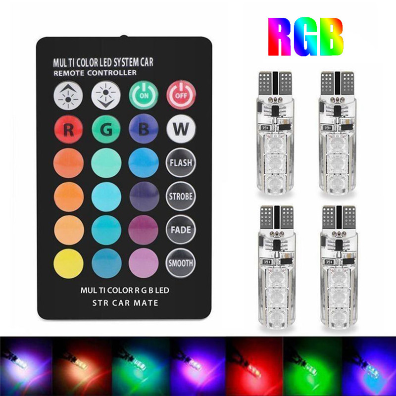 Voice Control Light Bulb - 4 ampoules d'ambiance pour voiture T10