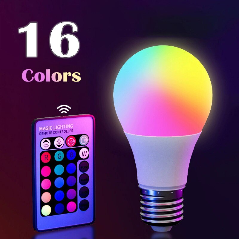 Voice Control Light Bulb - Ampoule LED RGB 16 couleurs, ampoule