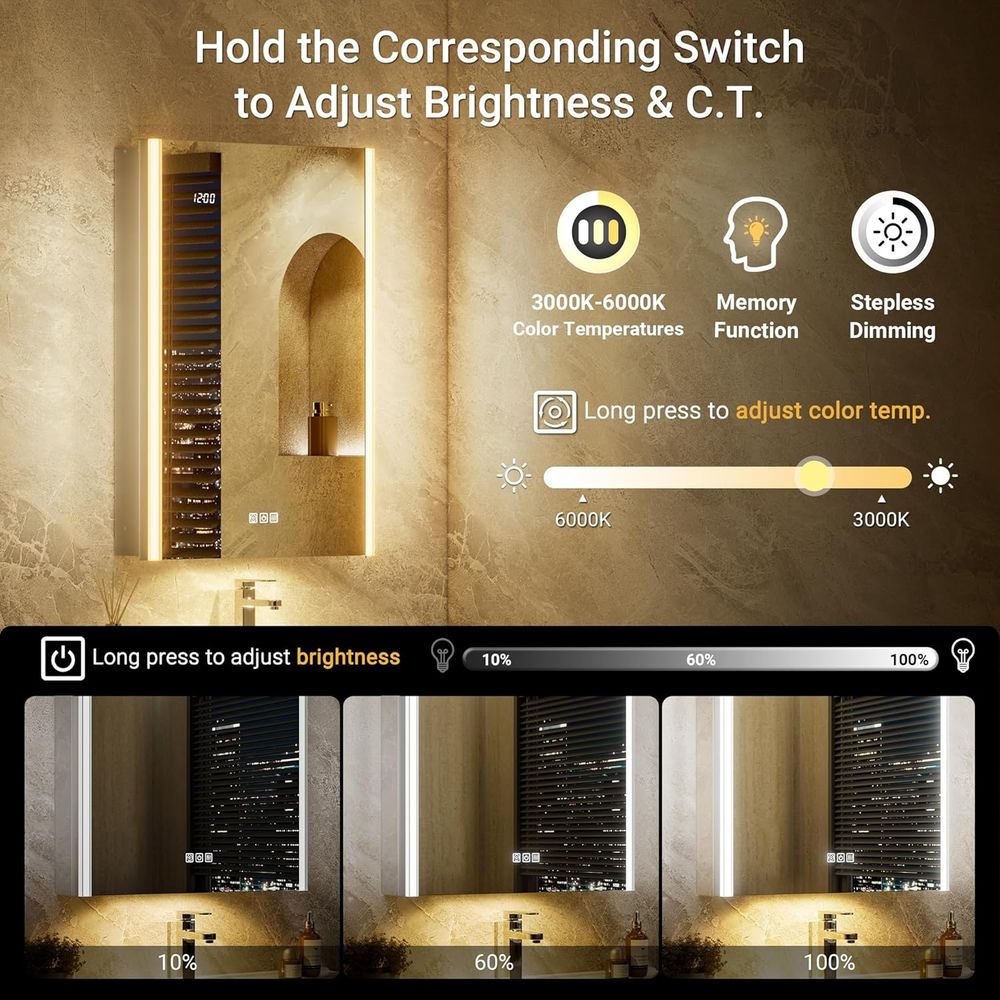 Miroir de Pharmacie Lumineux 2 - Smart Home Furniture avis et prix