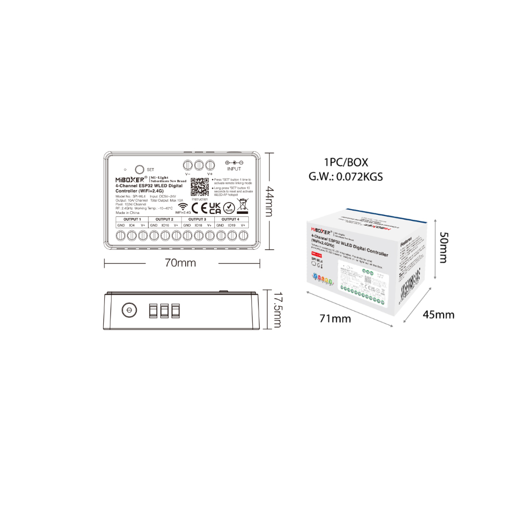 Miboxer SPIW5-4 5 en 1, contrô - Wifi Led Dimmer avis et prix