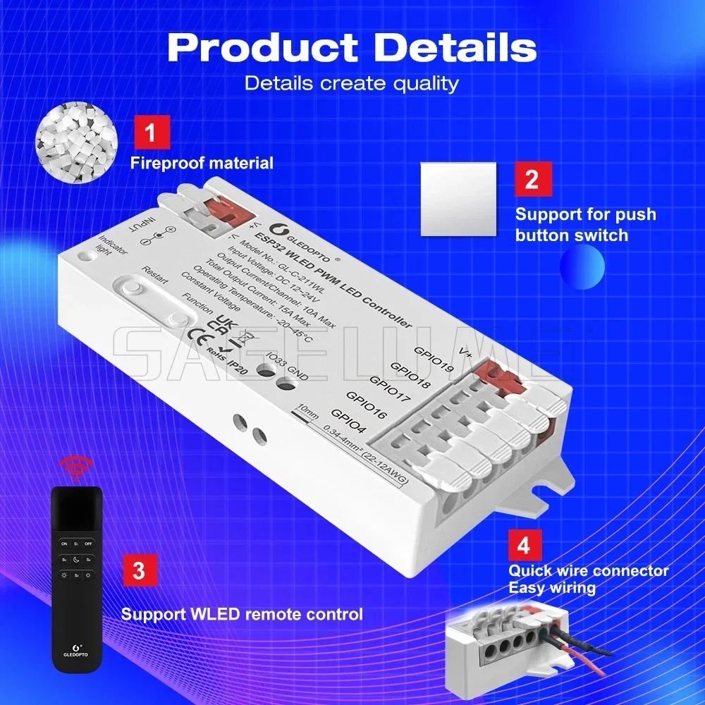 GL-C-211WL/GL-RC-001WL App pou - Wifi Led Dimmer avis et prix
