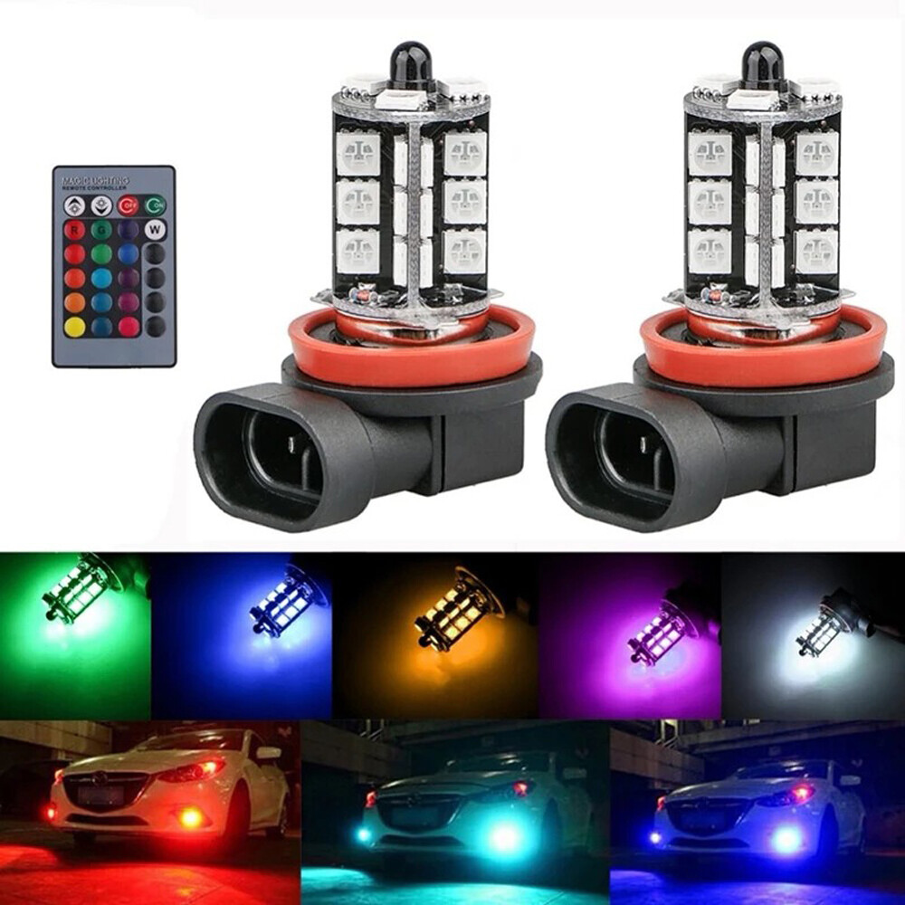 2x RGB H11 H9 H8 5050 27SMD ph - Voice Control Light Bulb avis et prix