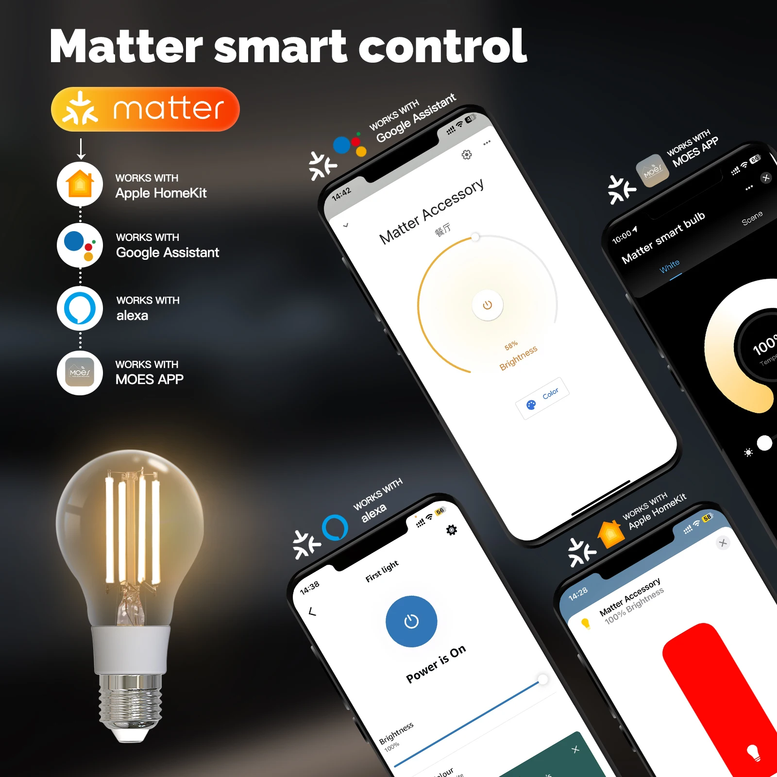 MOES TUYA Matter – ampoule à F - Voice Control Light Bulb avis et prix