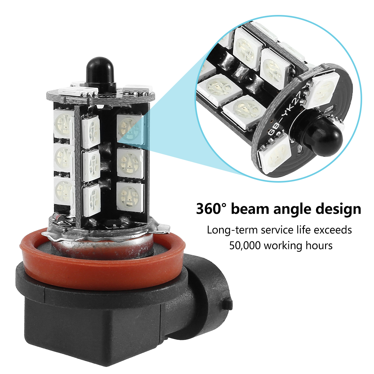 2 pièces 27 LED phares antibro - Voice Control Light Bulb avis et prix