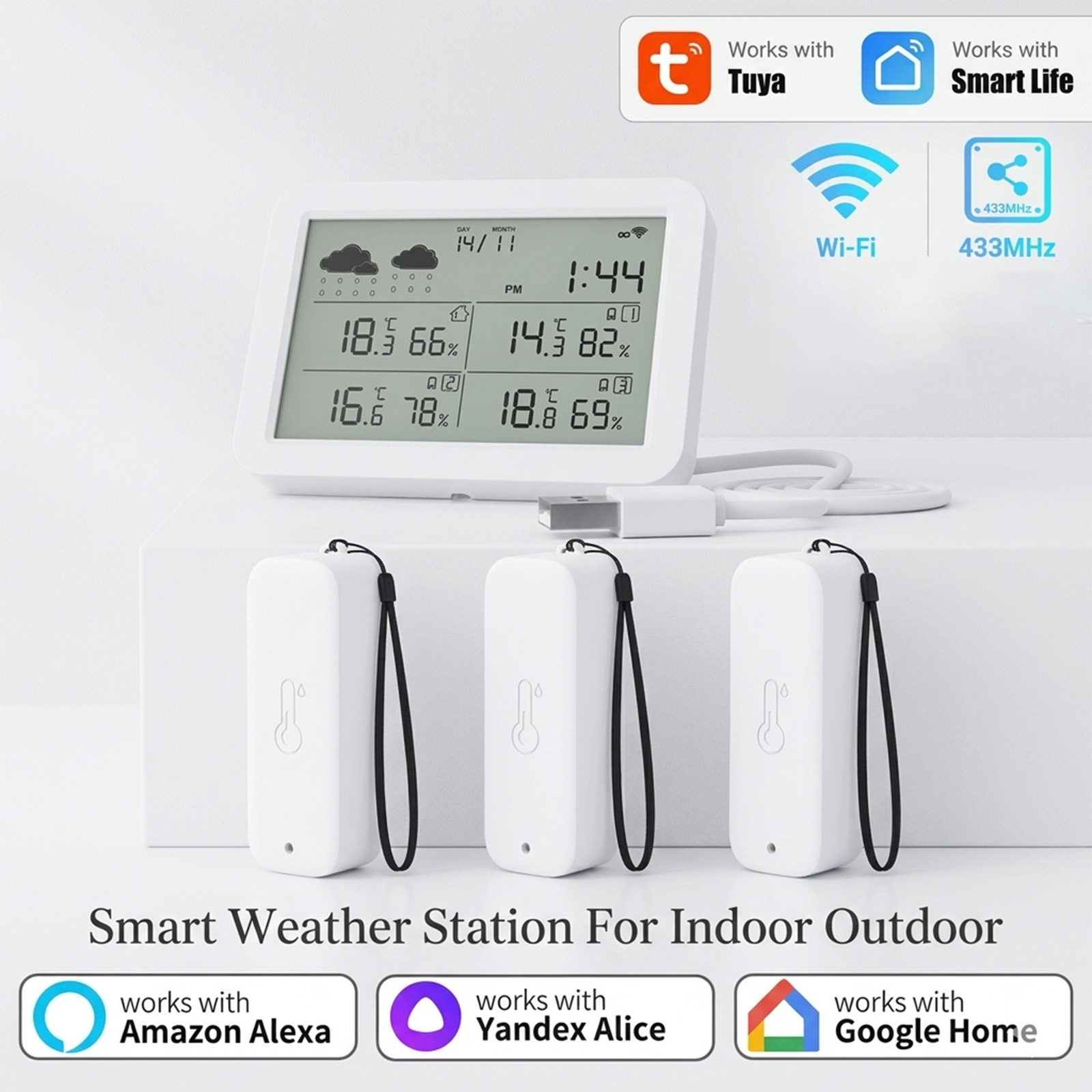 Station météo Tuya WiFi+RF433, - Smart Home Furniture avis et prix