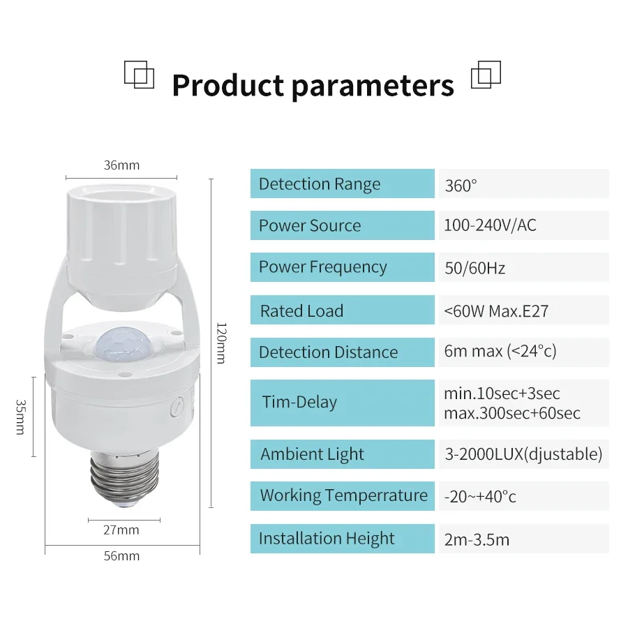 Capteur de mouvement PIR E27,  - Voice Control Light Bulb avis et prix